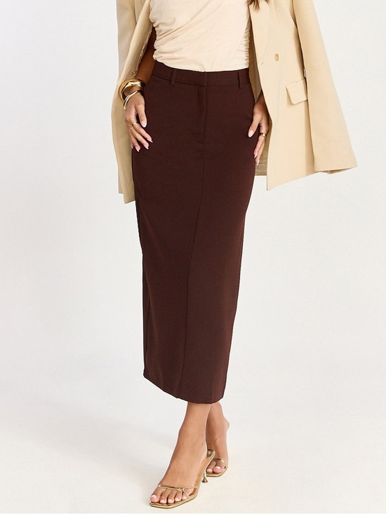 Showpo. Dresses & Skirts - SHOWPO. ALANNA MIDI SKIRT High Waisted Back Split Pencil Skirt In brown size 2